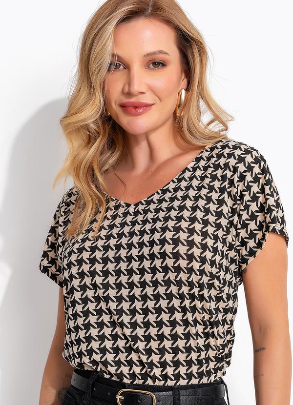 Blusa (Pied de Poule) em Malha de Viscose