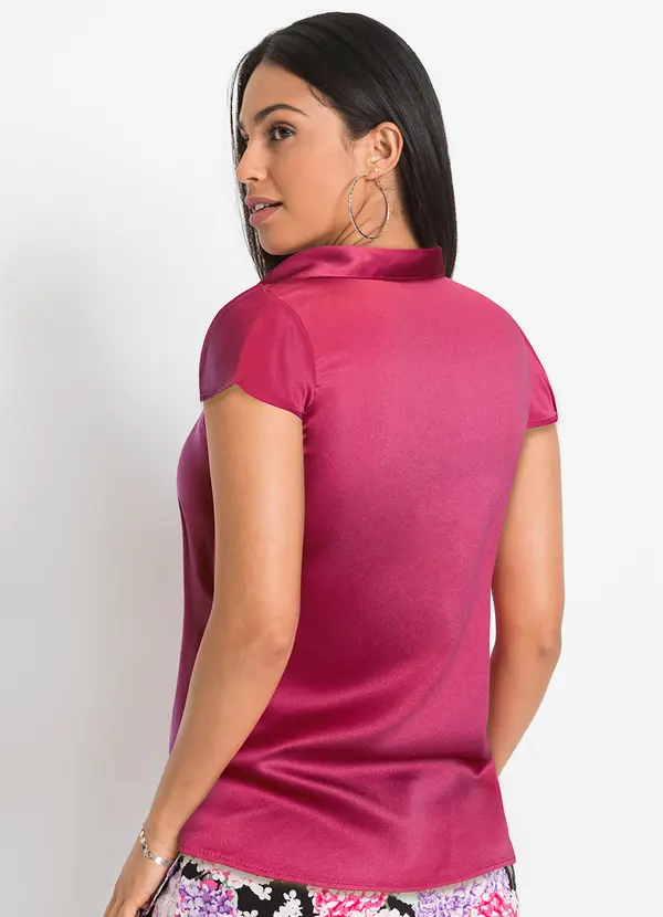 bonprix - Blusa Pink em Crepe Plano
