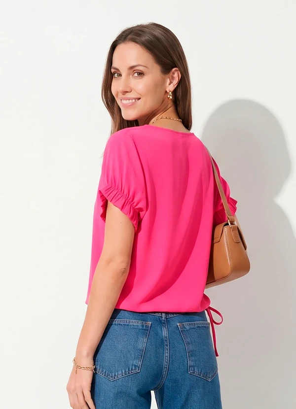Quintess - Blusa Pink em Crepe Plano