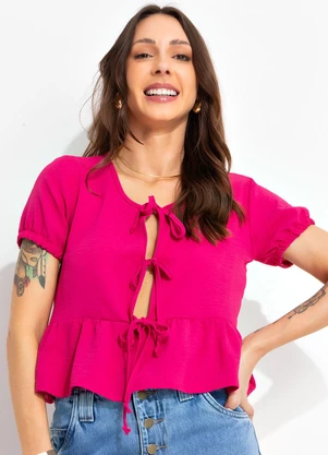 Bimini - Blusa Pink em Crepe Plano - BIMINI