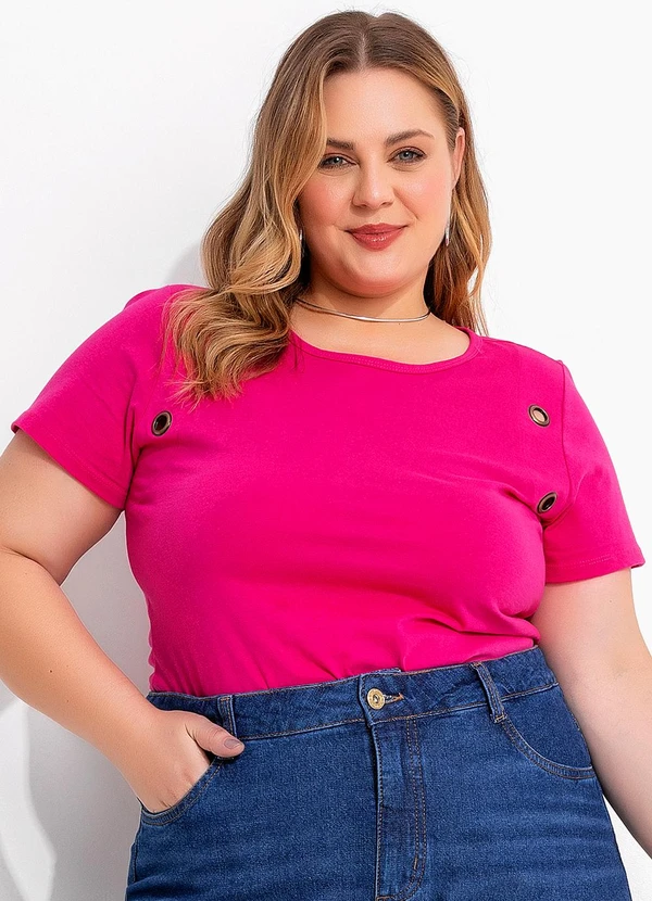 Marguerite - Blusa Pink em Malha de Algodão