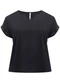 Lunender Mais Mulher - Blusa Plus Size com Mangas Curtas Dobradas Preto - variação: Preto