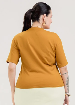 Cativa - Blusa Plus Size em Algodão Laranja - CATIVA