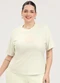Cativa - Blusa Plus Size em Algodão Laranja - variação: Off White