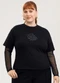 Cativa - Blusa Plus Size em Algodão Laranja - variação: Preto