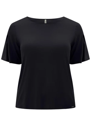 Lunender Mais Mulher - Blusa Plus Size em Malha e Amplas Preto - LUNENDER MAIS MULHER