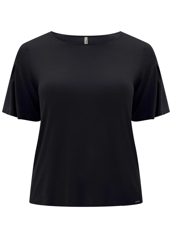 Lunender Mais Mulher - Blusa Plus Size em Malha e Amplas Preto