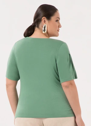 Lunender Mais Mulher - Blusa Plus Size em Malha e Amplas Verde - LUNENDER MAIS MULHER