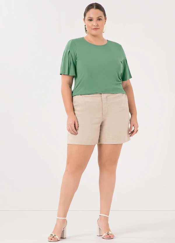 Lunender Mais Mulher - Blusa Plus Size em Malha e Amplas Verde 3