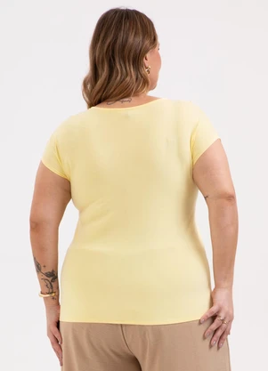 Habana - Blusa Plus Size em Misturinha Amarelo - HABANA