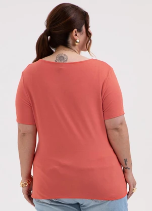 Habana - Blusa Plus Size em Misturinha Laranja - HABANA