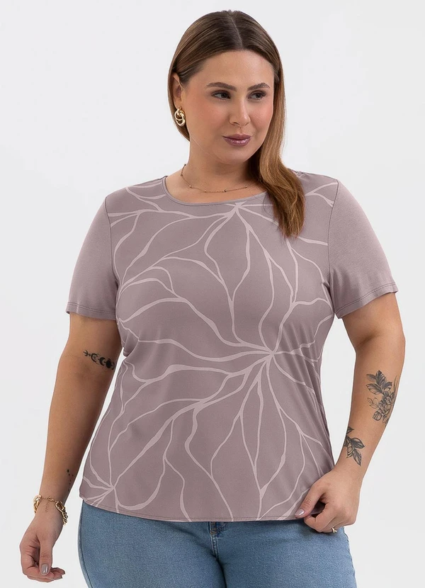 Habana - Blusa Plus Size em Misturinha Lilás