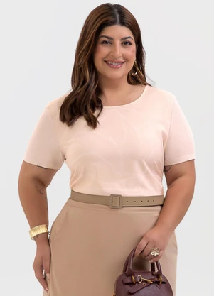 Habana - Blusa Plus Size em Misturinha Rosa - HABANA