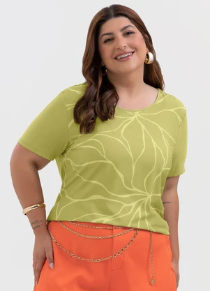 Habana - Blusa Plus Size em Misturinha Verde - HABANA