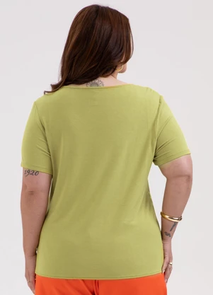 Habana - Blusa Plus Size em Misturinha Verde - HABANA