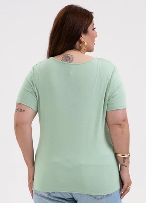 Habana - Blusa Plus Size em Misturinha Verde - HABANA