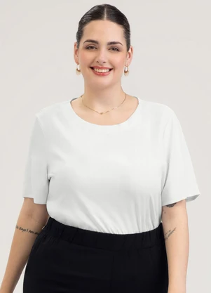 Cativa - Blusa Plus Size em Viscose Branco - CATIVA