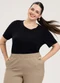 Cativa - Blusa Plus Size em Viscose Preto - variação: Preto