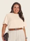Secret Glam - Blusa Plus Size Manga Curta Verde - variação: Bege