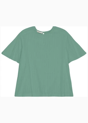Secret Glam - Blusa Plus Size Manga Curta Verde - SECRET GLAM