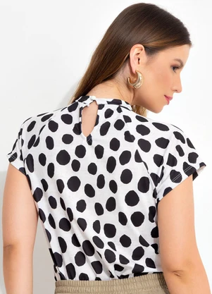 bonprix - Blusa Poá Abstrato em Malha Crepe - BONPRIX