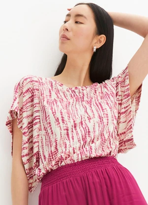 bonprix - Blusa Poá Abstrato em Malha Fria - BONPRIX