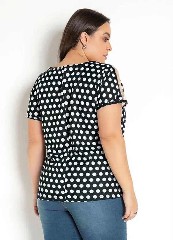 Moda Pop - Blusa Poá com Transparência nas Mangas 6