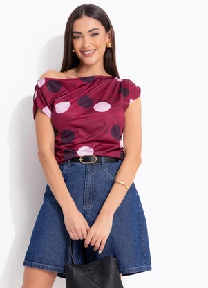 Quintess - Blusa Poá Irregular em Malha Fria - QUINTESS