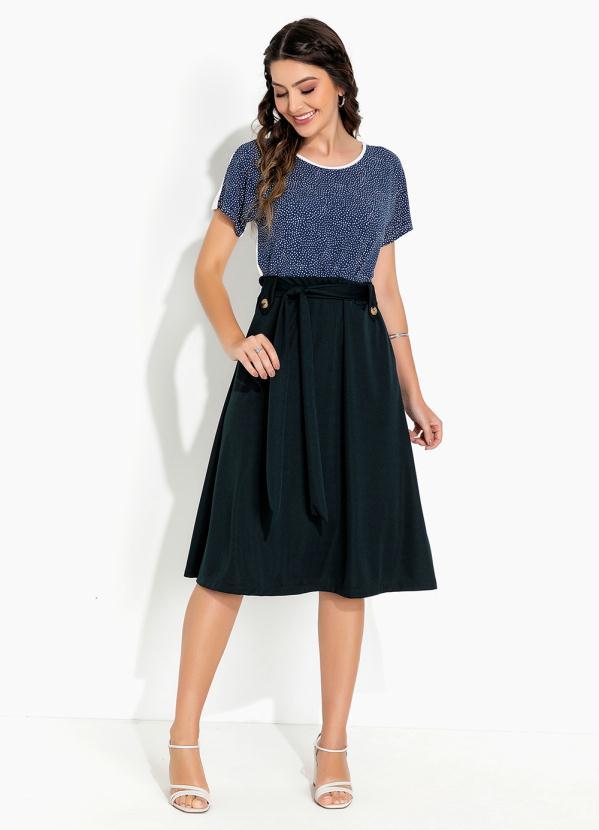 Rosalie - Blusa Poá Marinho Ampla Moda Evangélica 3