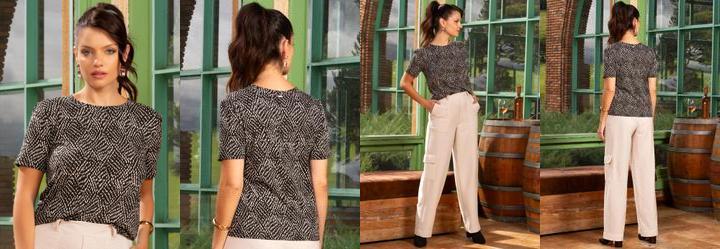 Blusa Po� Ondulado em Malha de Viscose