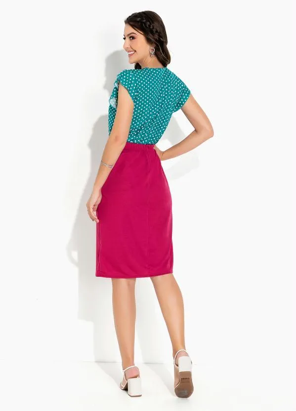 Rosalie - Blusa Poá Verde com Prega 5