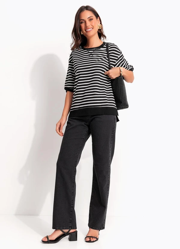 Quintess - Blusa Preta Algodão