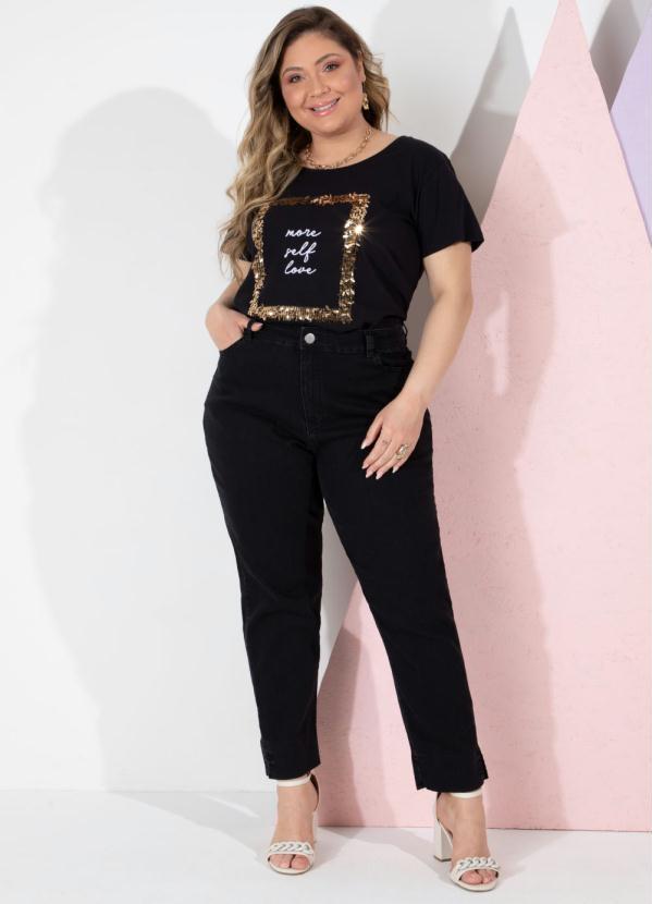 Quintess - Blusa Preta Bom Bordado Frente 2