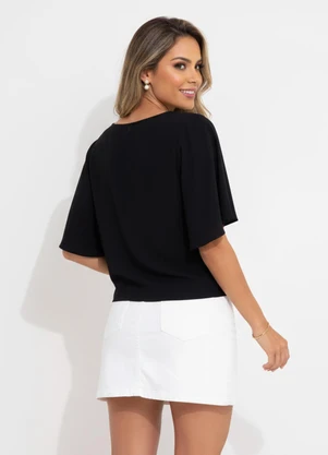 Quintess - Blusa Preta com Amarração - QUINTESS