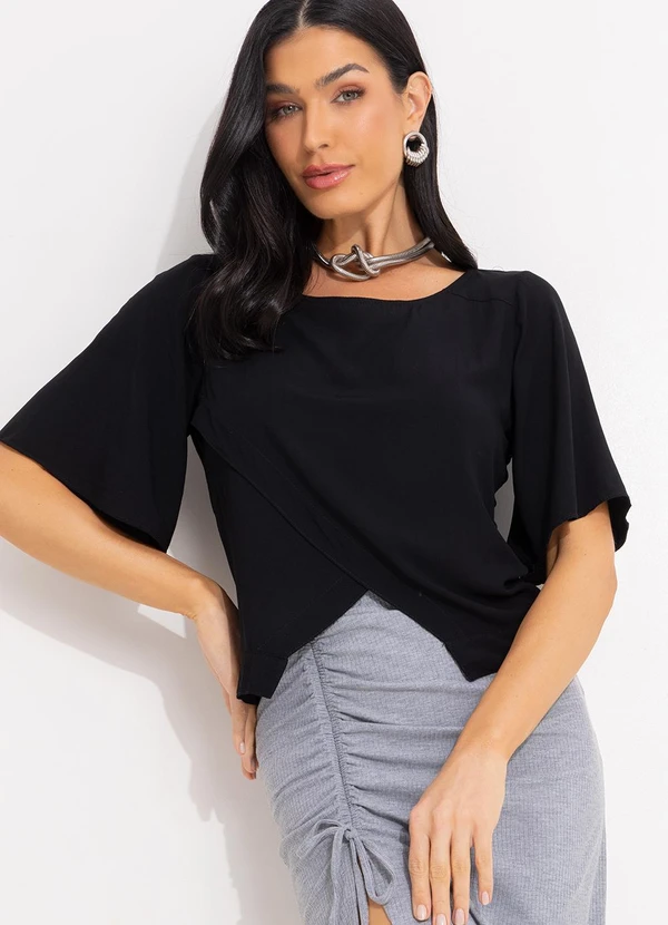 Quintess - Blusa Preta com Amarração 5