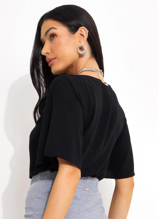 Quintess - Blusa Preta com Amarração 6