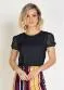 Moda Pop - Blusa Branca com Babado nas Mangas - variação: Preta