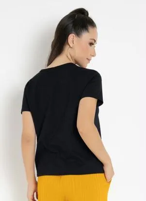 Blusa (Preta) com Contrastes Rovitex - ROVITEX