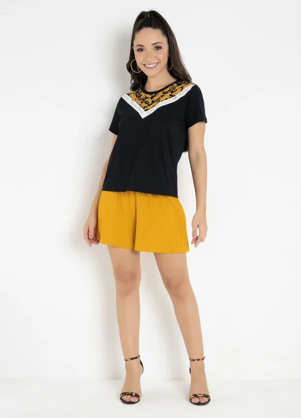 Rovitex - Blusa Preta com Contrastes Rovitex 3