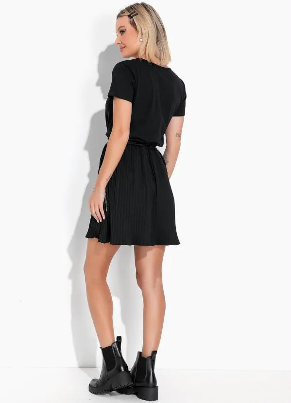 Moda Pop - Blusa Preta com Estampa Localizada 4