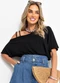 Quintess - Blusa Preta com Tiras no Ombro - variação: Preta