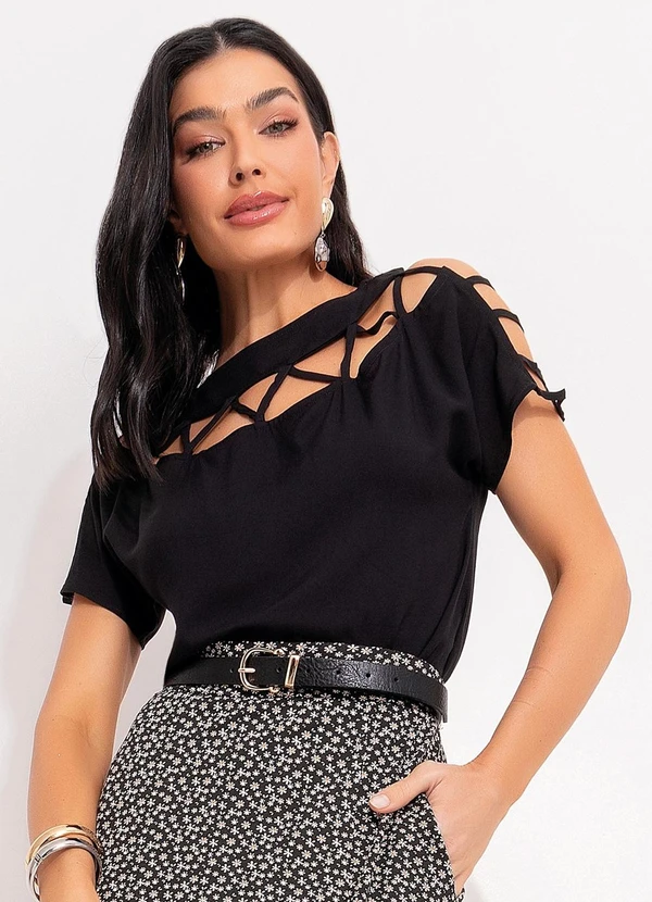 Blusa Roupas Femininas Preta Quintess Blusa Preta Em Veludo