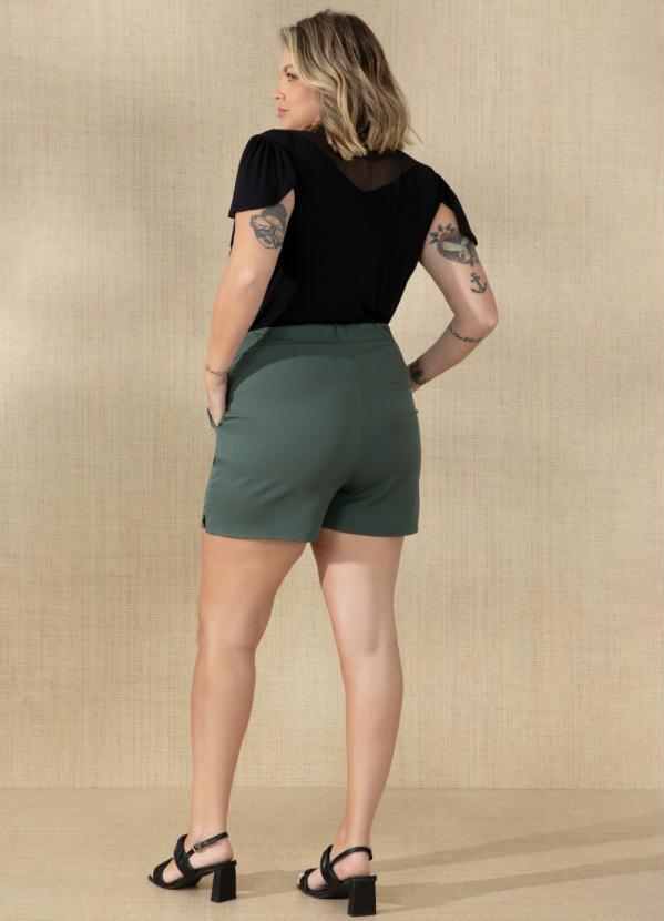 Quintess - Blusa Preta com Transparência e Babado 2