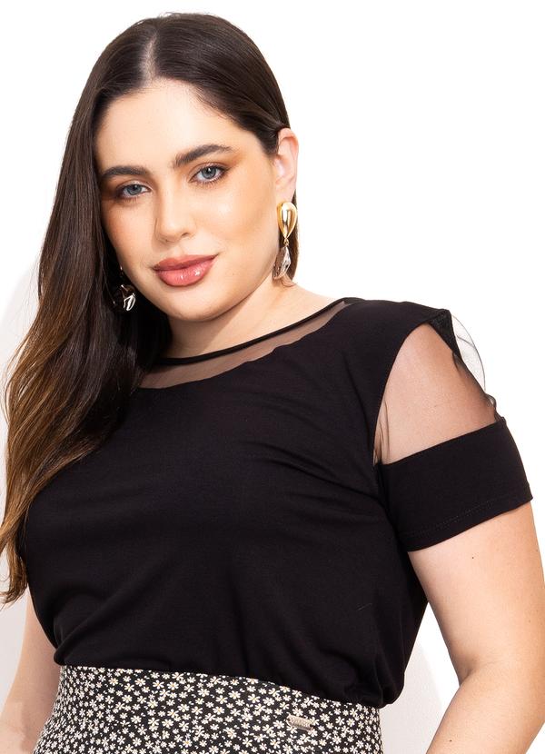 Quintess - Blusa Preta com Transparência 5