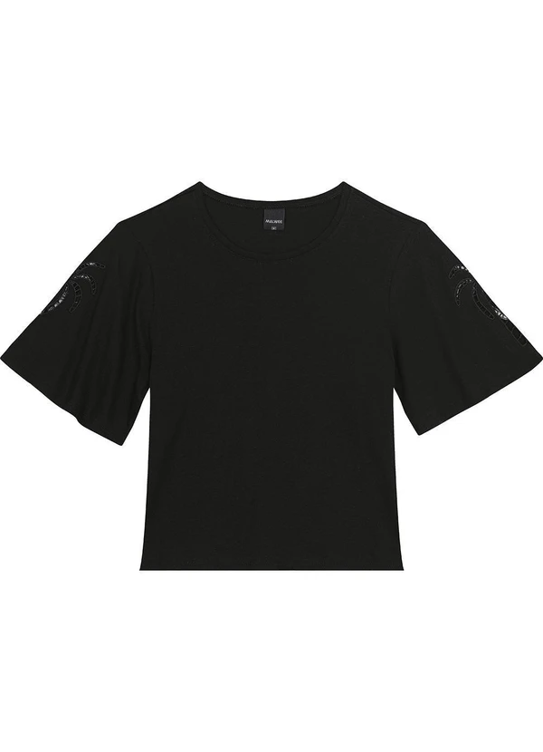 Malwee - Blusa Preta Comfy Touch com Bordado 10