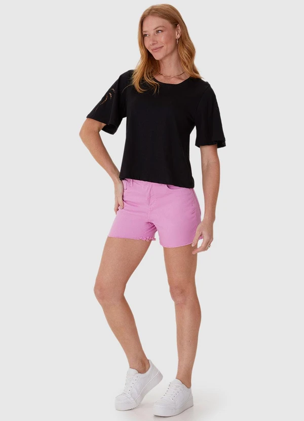 Malwee - Blusa Preta Comfy Touch com Bordado 2