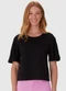 Malwee - Blusa Preta Comfy Touch com Bordado - variação: Preta