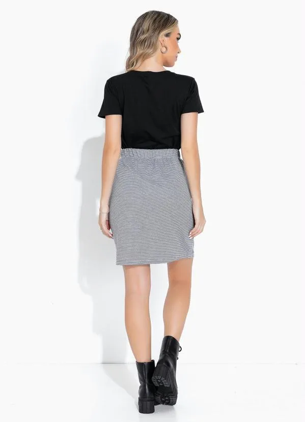 Moda Pop - Blusa Preta de Mangas Curtas e Estampa Localizad 5