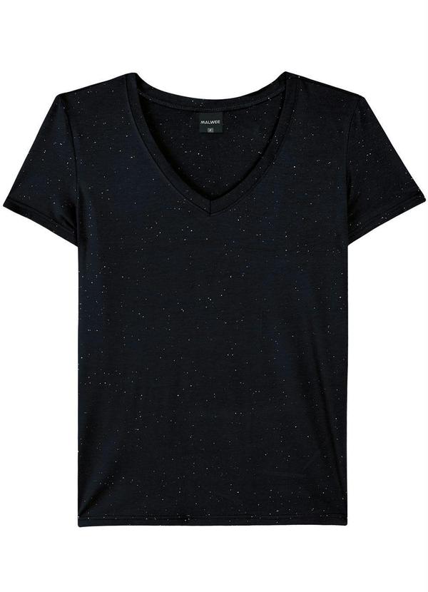 Malwee - Blusa Preta Decote V em Botonê 6