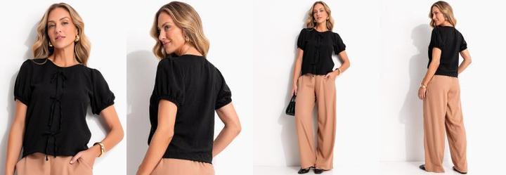 Blusa Preta em Air Flow.